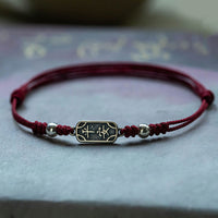 KarmaRipple's Handmade 925 Sterling Silver Peace And Joy Safe Well Protection Woven Bracelet