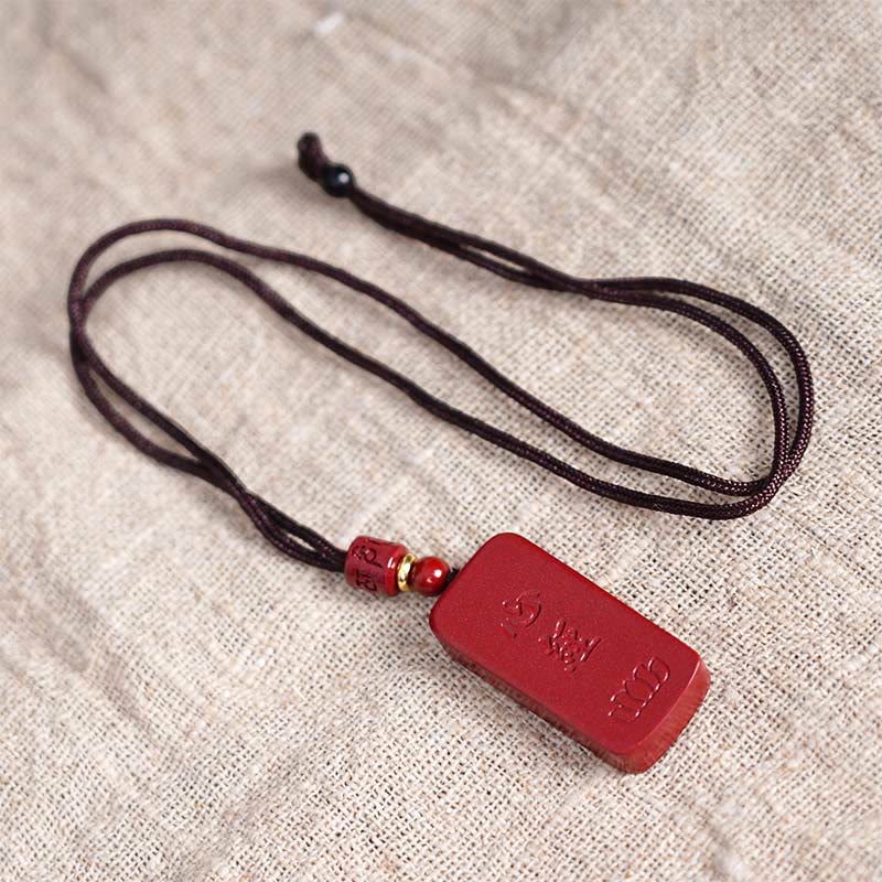 KarmaRipple's Cinnabar Lotus Heart Sutra Engraved Blessing Rope Pendant Necklace p17