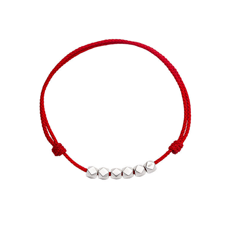 KarmaRipple's 925 Sterling Silver Beadwork Fortune Protection Braid Rope Anklet p11