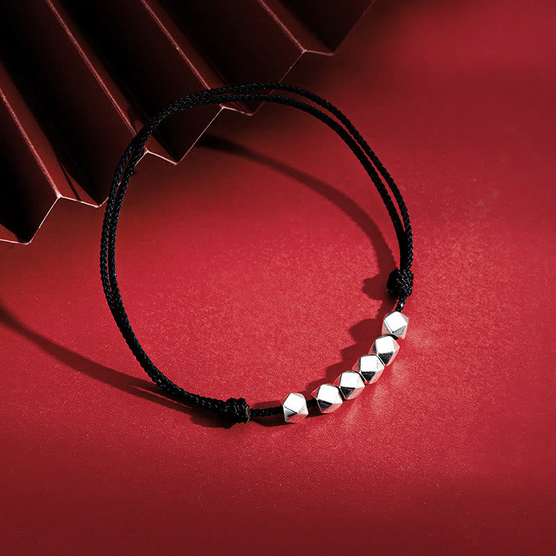 KarmaRipple's 925 Sterling Silver Beadwork Fortune Protection Braid Rope Anklet p12