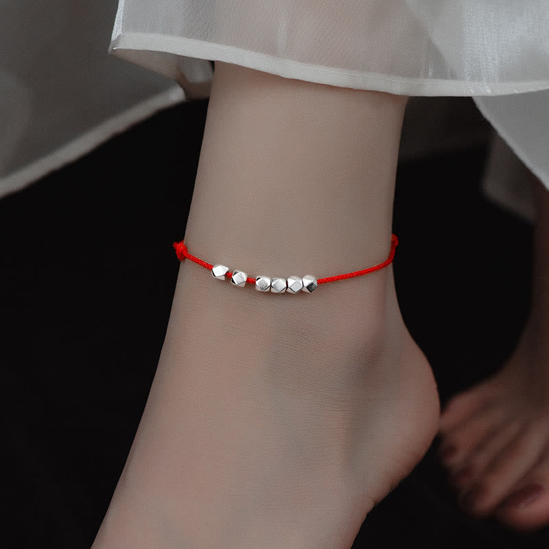 KarmaRipple's 925 Sterling Silver Beadwork Fortune Protection Braid Rope Anklet p9