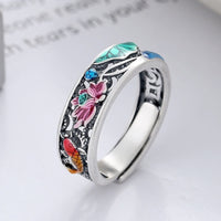 KarmaRipple's 925 Sterling Silver Koi Fish Lotus Fortune Everything Goes Well Ring