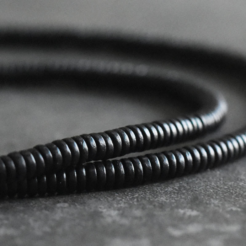 KarmaRipple's Tibetan Ebony Wood Beadwork Bronze Peace Multilayered Bracelet p3