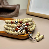 KarmaRipple's 108 Mala Beadwork Bodhi Seed Dzi Bead Keep Away Evil Spirits Bracelet