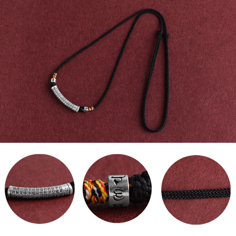 KarmaRipple's 999 Sterling Silver Six True Word Heart Sutra String Pendant Necklace p15