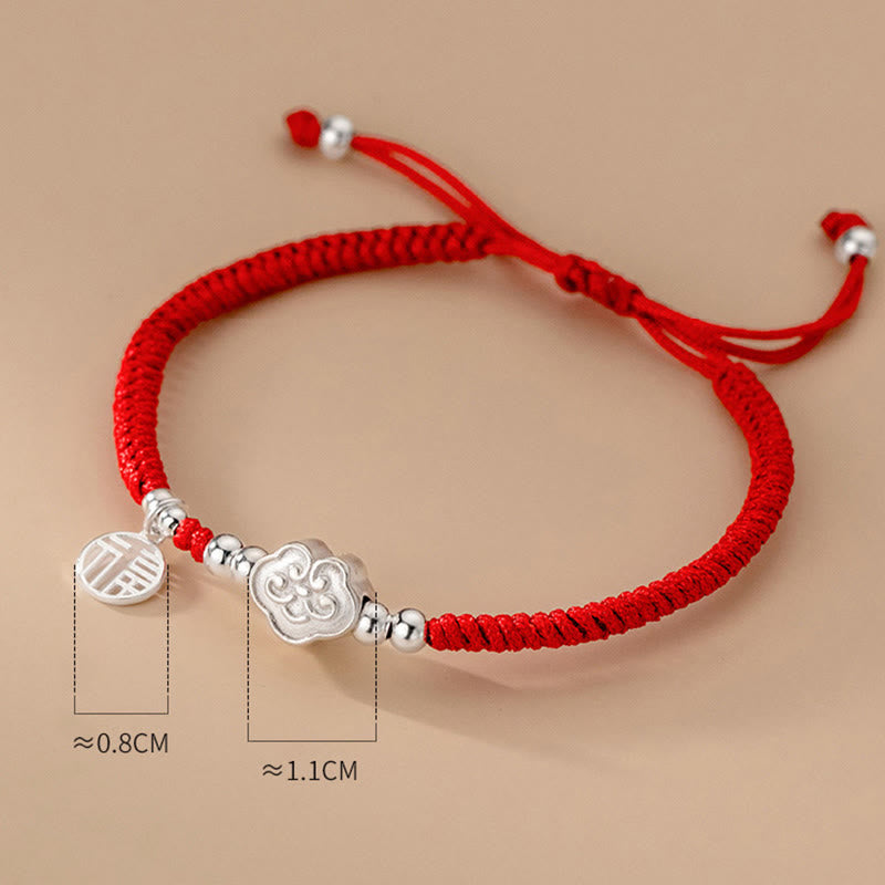 KarmaRipple's Handmade 925 Sterling Silver Fu Character Auspicious Clouds Blessing Woven Rope Bracelet p5