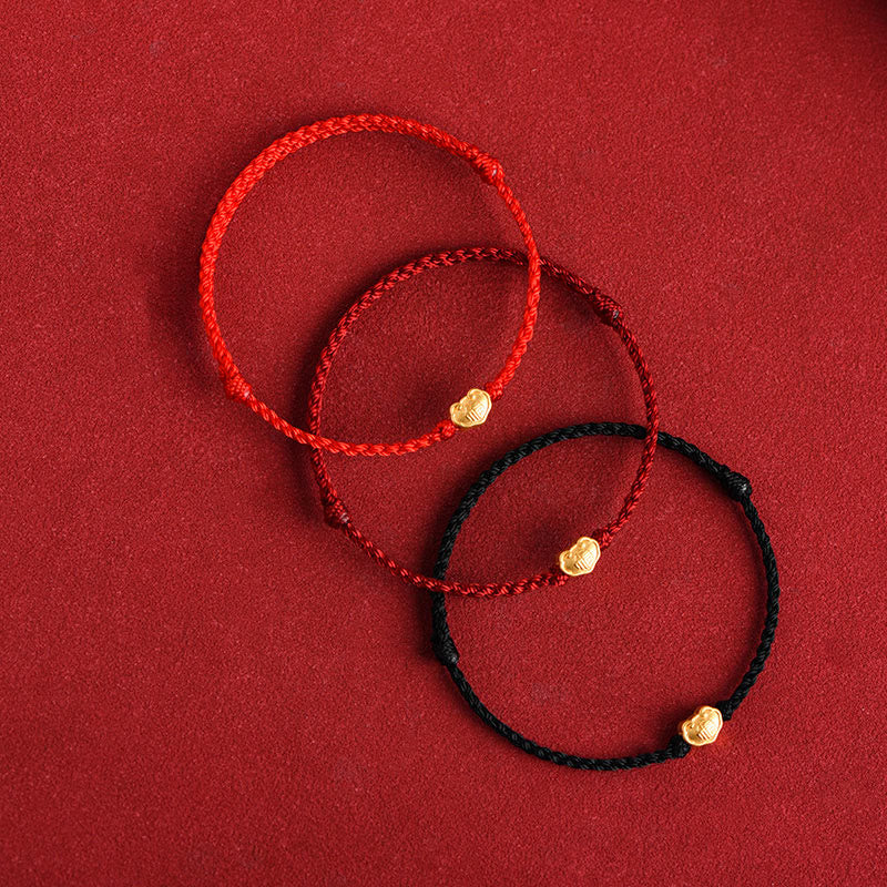 KarmaRipple's 999 Gold Chinese Lock Talisman Fu Character Protection Handmade Rope Bracelet p4