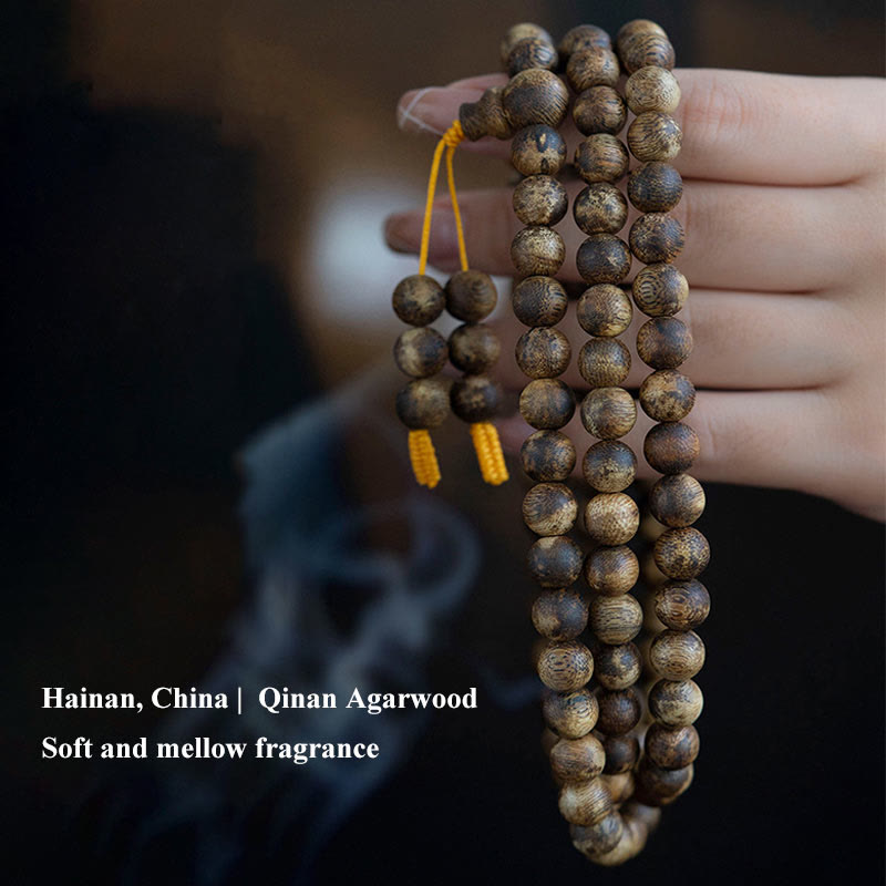 KarmaRipple's 108 Mala Beadwork Hainan Ivory Qinan Agarwood Calm Strength Bracelet p7