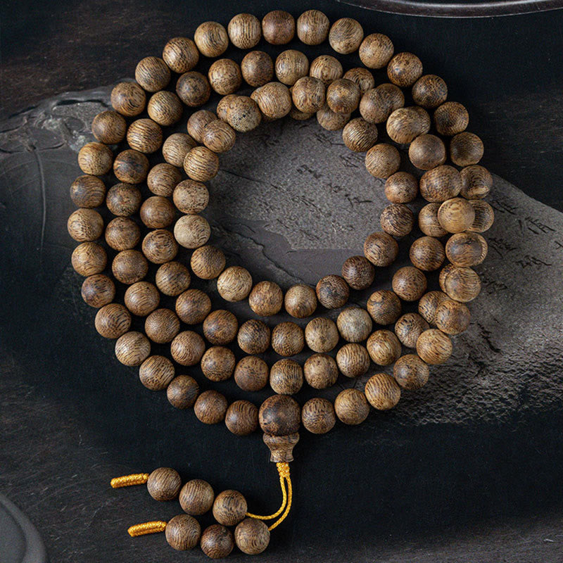 KarmaRipple's 108 Mala Beadwork Hainan Ivory Qinan Agarwood Calm Strength Bracelet p21