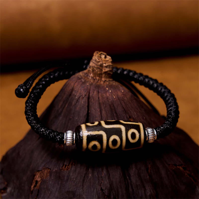 KarmaRipple's Tibetan Nine-Eye Dzi Bead Three-eyed Dzi Bead Wealth Protection Rope Bracelet p8