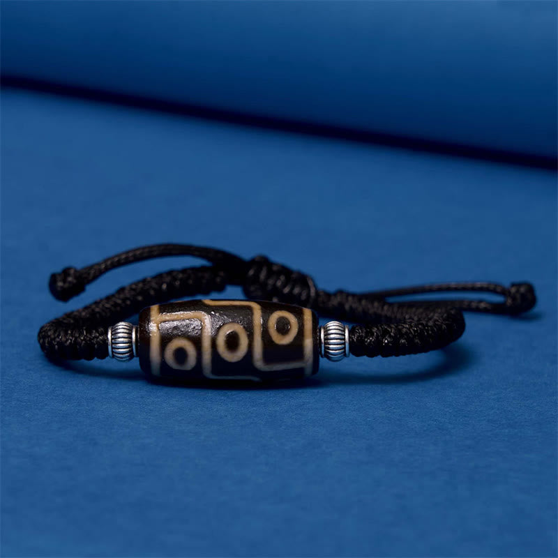 KarmaRipple's Tibetan Nine-Eye Dzi Bead Three-eyed Dzi Bead Wealth Protection Rope Bracelet p12