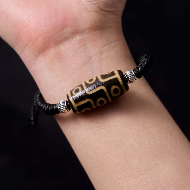 KarmaRipple's Tibetan Nine-Eye Dzi Bead Three-eyed Dzi Bead Wealth Protection Rope Bracelet p9