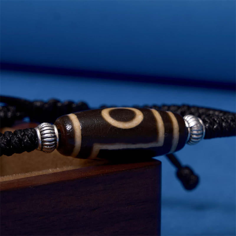 KarmaRipple's Tibetan Nine-Eye Dzi Bead Three-eyed Dzi Bead Wealth Protection Rope Bracelet p16