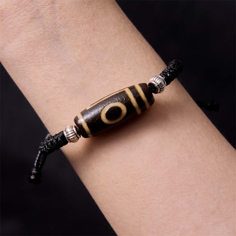 KarmaRipple's Tibetan Nine-Eye Dzi Bead Three-eyed Dzi Bead Wealth Protection Rope Bracelet p15