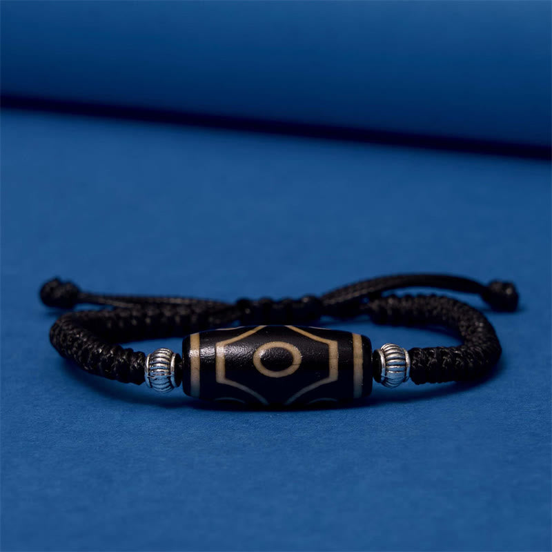 KarmaRipple's Tibetan Nine-Eye Dzi Bead Three-eyed Dzi Bead Wealth Protection Rope Bracelet p28