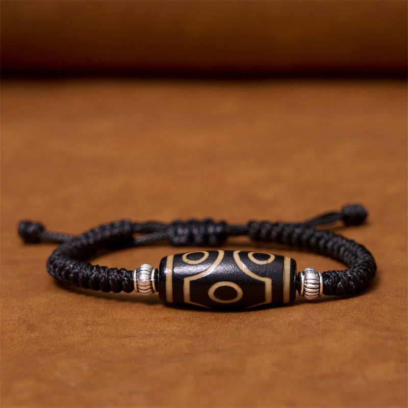 KarmaRipple's Tibetan Nine-Eye Dzi Bead Three-eyed Dzi Bead Wealth Protection Rope Bracelet p38