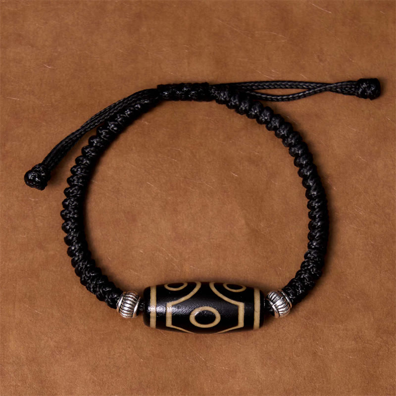 KarmaRipple's Tibetan Nine-Eye Dzi Bead Three-eyed Dzi Bead Wealth Protection Rope Bracelet p25