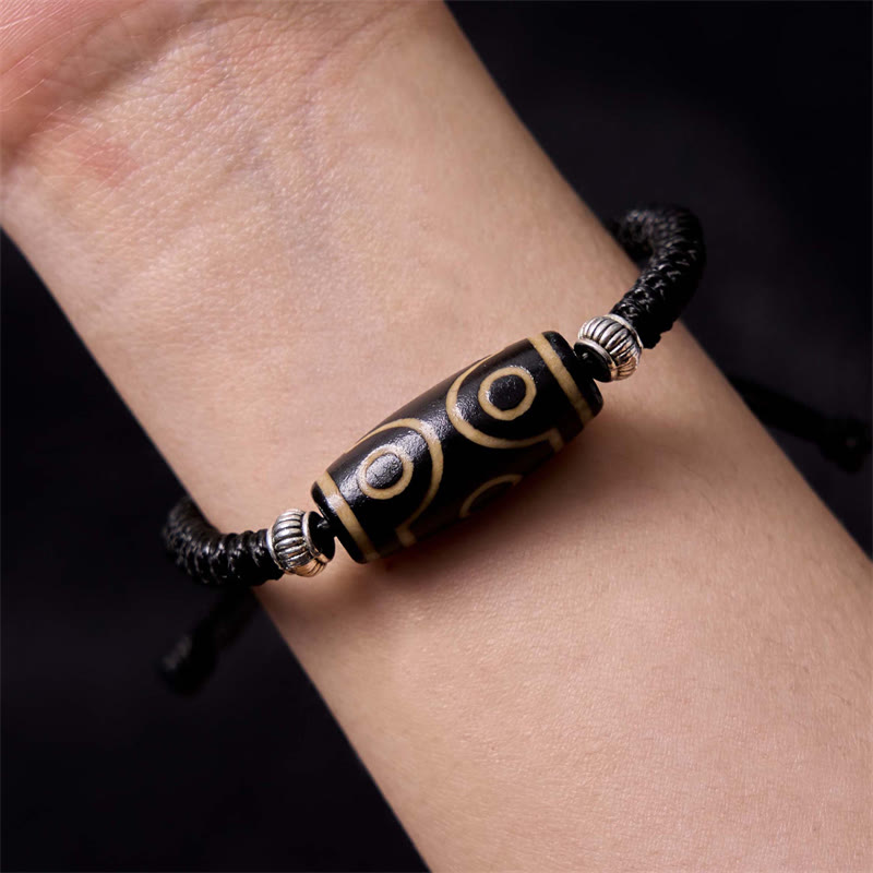 KarmaRipple's Tibetan Nine-Eye Dzi Bead Three-eyed Dzi Bead Wealth Protection Rope Bracelet p26