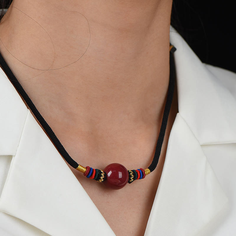 KarmaRipple's Cinnabar Fortunate Bead Keep Away Evil Spirits Pendant Necklace p9