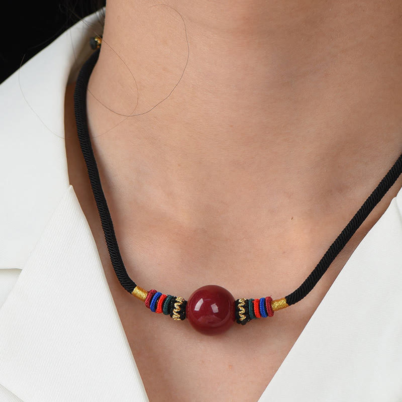 KarmaRipple's Cinnabar Fortunate Bead Keep Away Evil Spirits Pendant Necklace p8