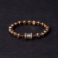 KarmaRipple's Tibetan Om Mani Padme Hum Carved Bronze Brass Amulet Focus Bracelet