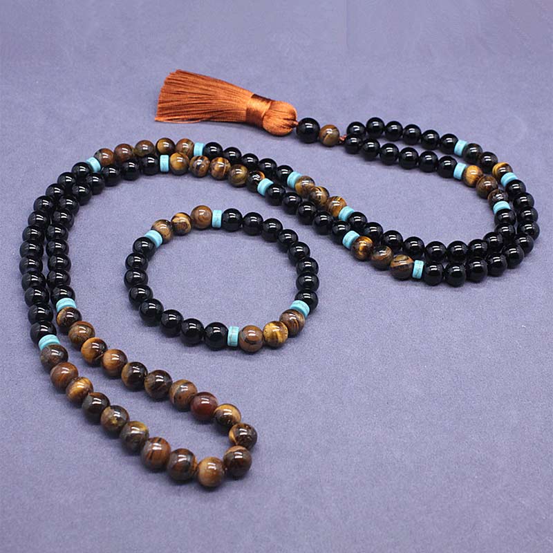 KarmaRipple's Tibetan Black Onyx Peaceful Mala Set p2