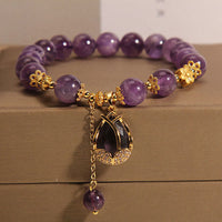 KarmaRipple's Amethyst Lily Talisman Balance Balancing Bracelet