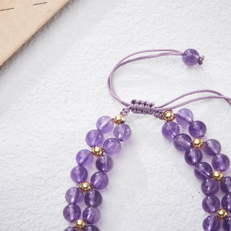 KarmaRipple's Amethyst Butterfly Bamboo Balance Relieves Stress Woven String Bracelet p4