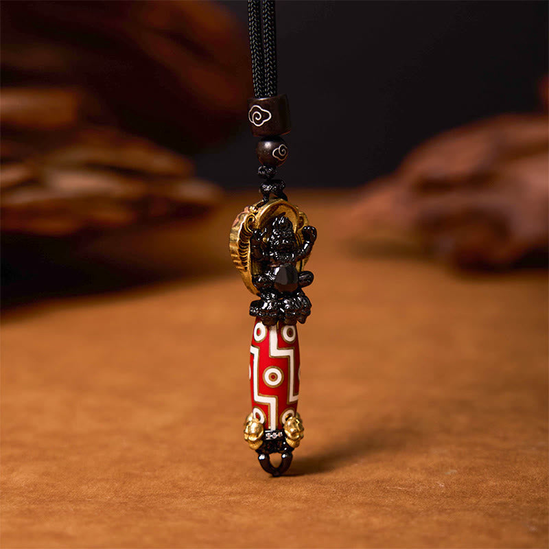 KarmaRipple's Tibet Om Mani Padme Hum Dzi Bead Skull Wisdom Pendant Necklace p3