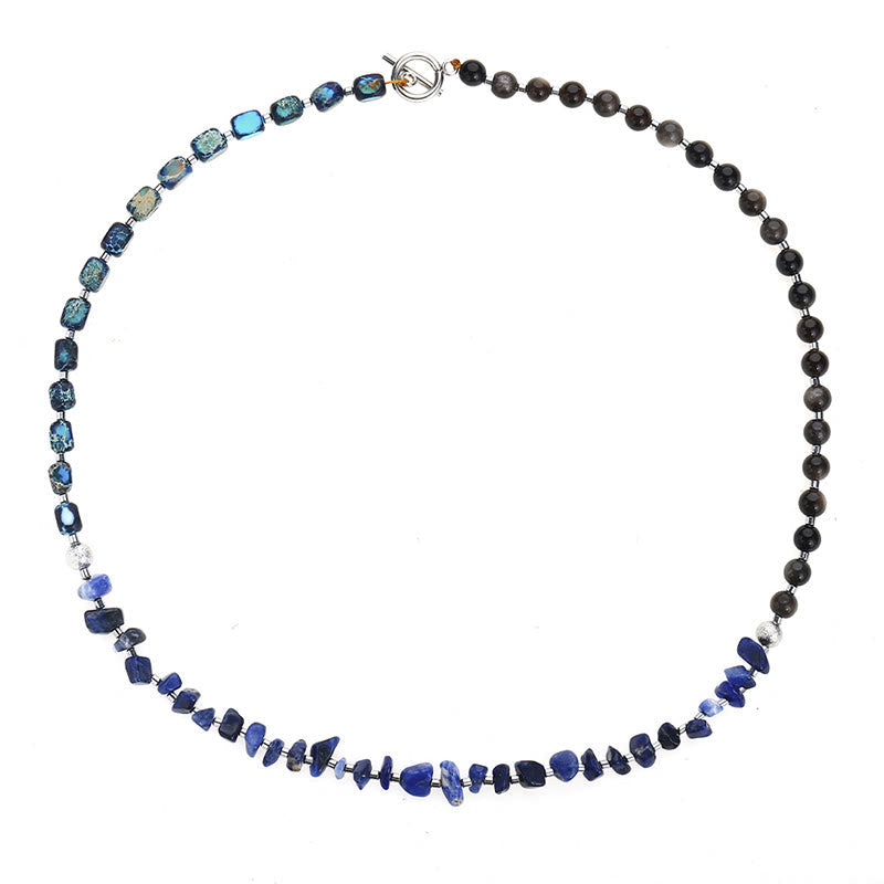 KarmaRipple's Emperor Stone Sodalite Gold Sheen Obsidian Balance Triple Wrap Bracelet p12