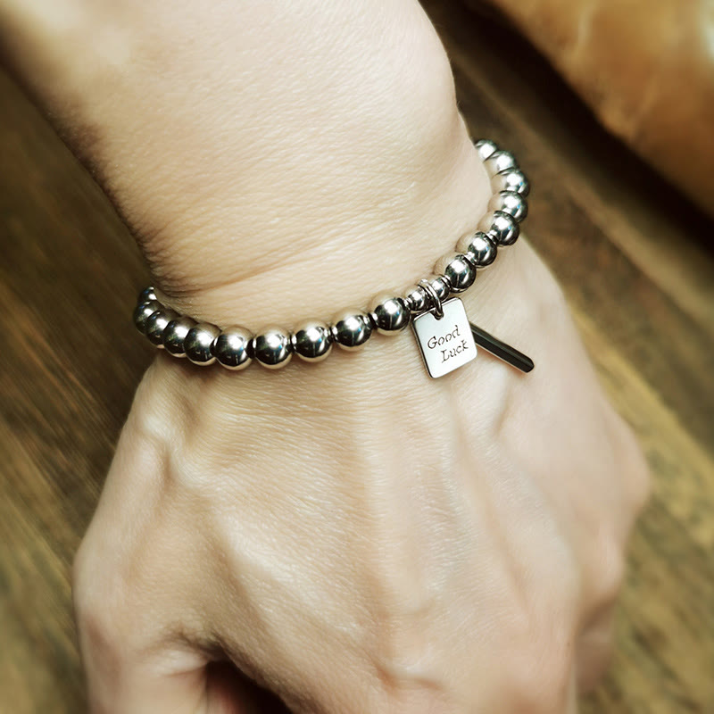 KarmaRipple's Titanium Steel Good Fortune Balance Bracelet p12