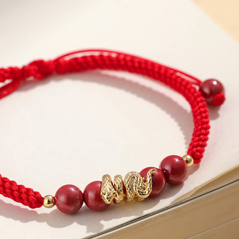 KarmaRipple's Cinnabar Handmade Year Of Snake String Protection Woven Bracelet p4