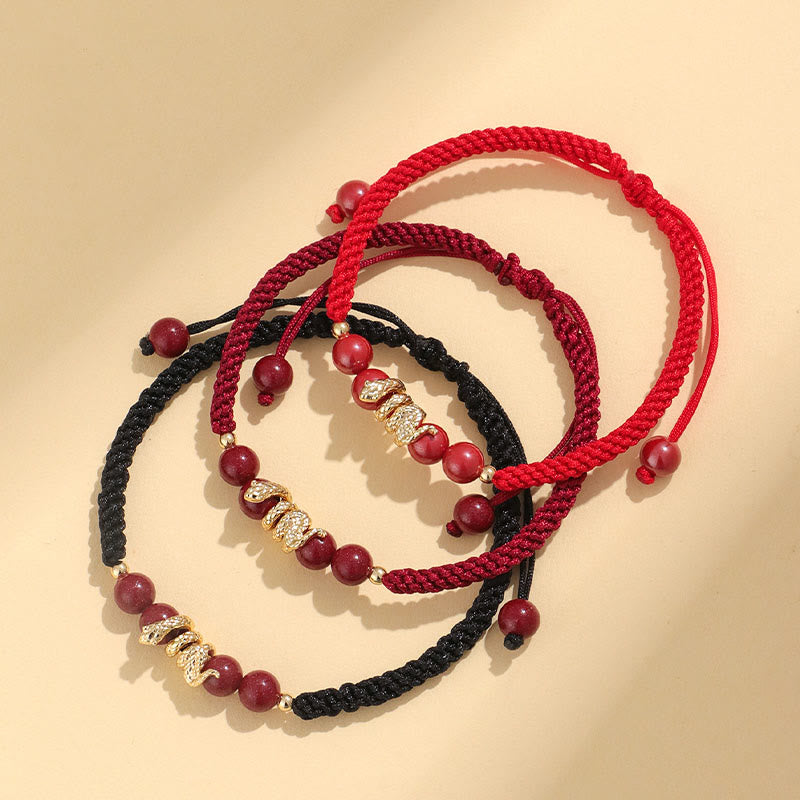KarmaRipple's Cinnabar Handmade Year Of Snake String Protection Woven Bracelet p6