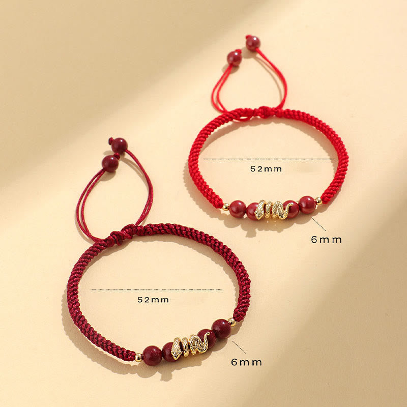 KarmaRipple's Cinnabar Handmade Year Of Snake String Protection Woven Bracelet p10