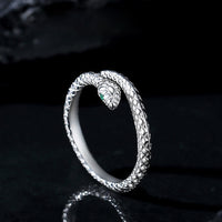 KarmaRipple's 999 Sterling Silver Adjustable Snake-shaped Wrap Open Year Of The Snake Blessing Calm Ring