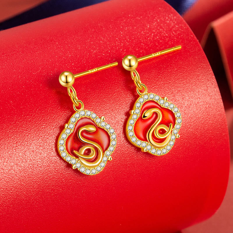 KarmaRipple's 925 Sterling Silver Year Of The Snake Blessing Earrings p2