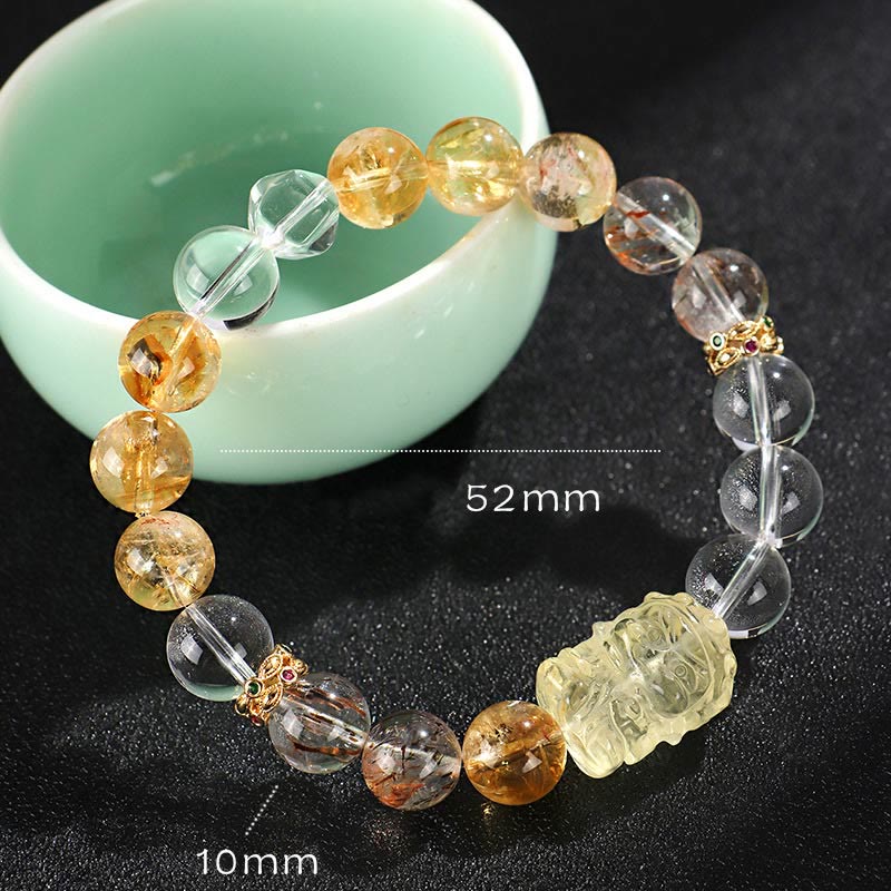 KarmaRipple's Authentic Citrine Pearl Topaz Ivory Gemstone Protection Bracelet p18