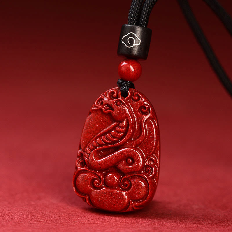 KarmaRipple's Chinese Zodiac Black Rope Cinnabar Calm Pendant Necklace p25