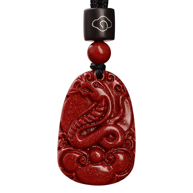 KarmaRipple's Chinese Zodiac Black Rope Cinnabar Calm Pendant Necklace p18