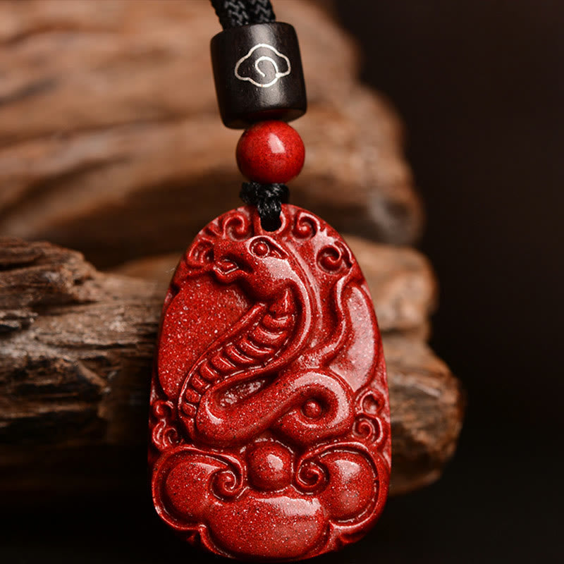 KarmaRipple's Chinese Zodiac Black Rope Cinnabar Calm Pendant Necklace p15