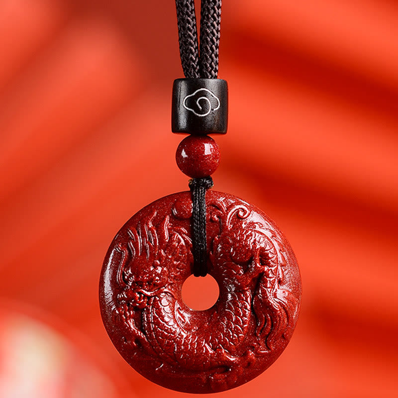 KarmaRipple's Chinese Zodiac Cinnabar Peace Buckle Calm Pendant Necklace p52