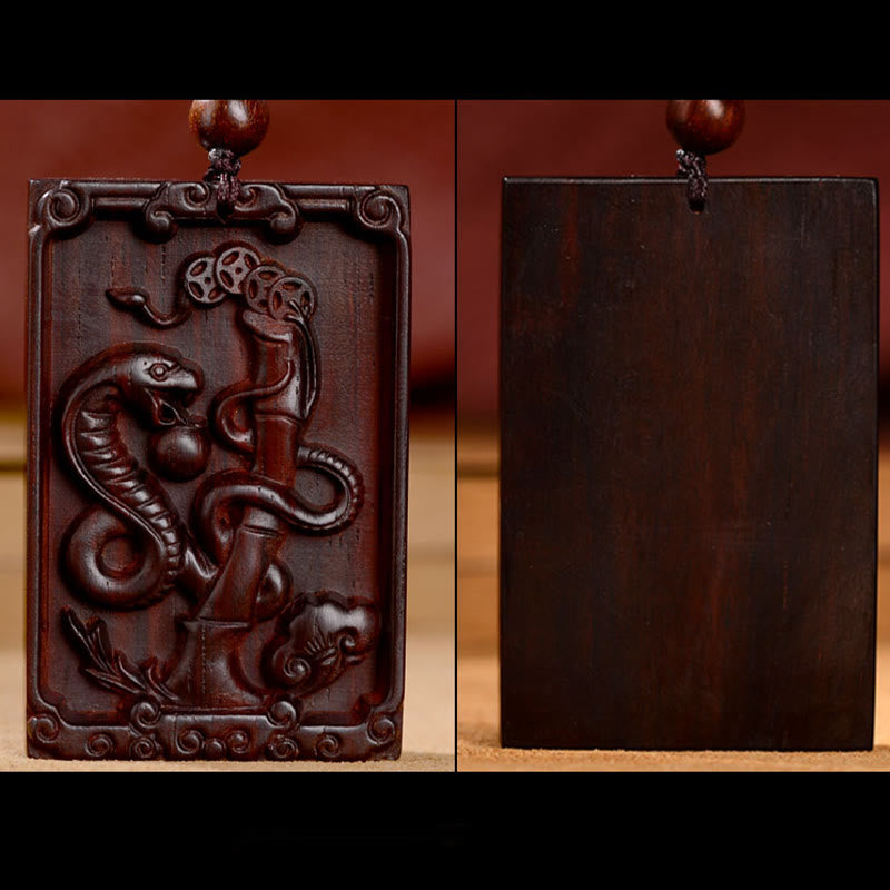 KarmaRipple's Chinese Zodiac Small Leaf Red Sandalwood Calm Pendant Necklace p15