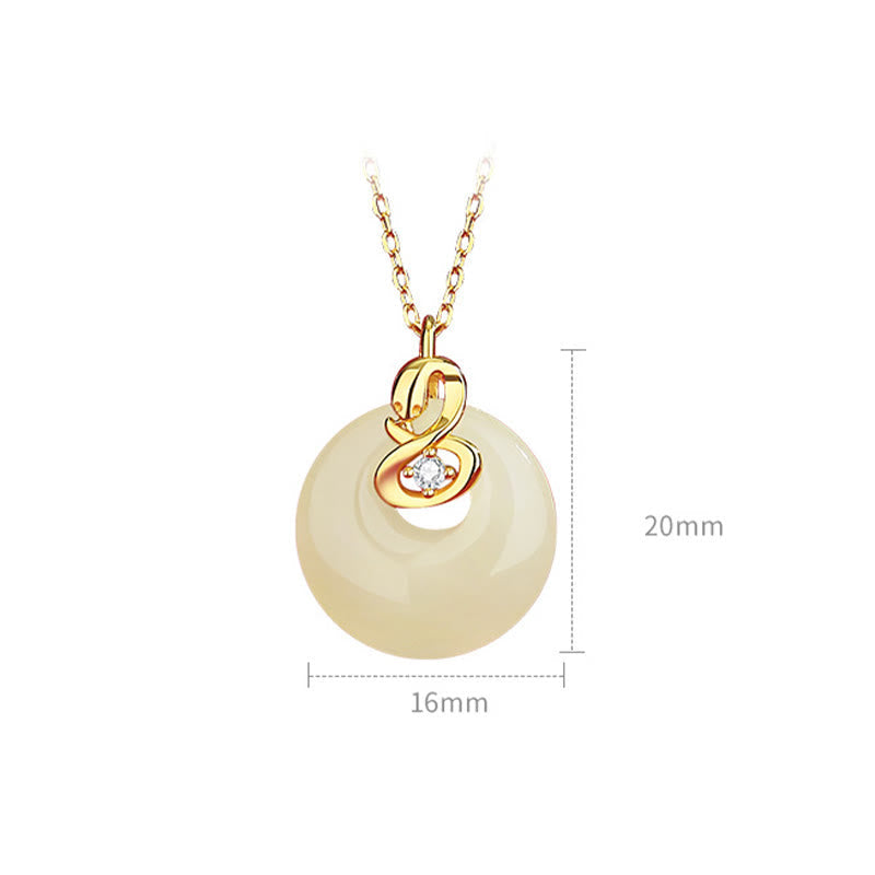 KarmaRipple's 925 Sterling Silver Hetian Jade Year Of The Snake Peace Buckle Blessing Pendant Necklace p4