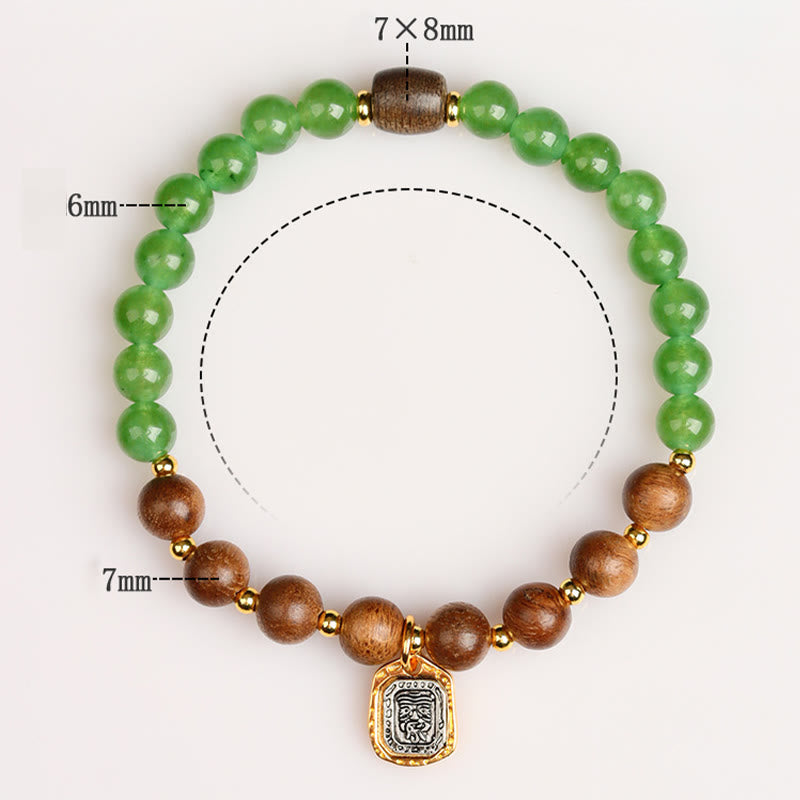 KarmaRipple's Kalimantan Agarwood Green Chalcedony Zakiram Goddess of Wealth Strength Bracelet p10