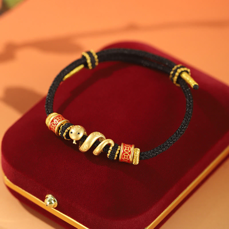 KarmaRipple's 925 Sterling Silver Year Of The Snake Golden Snake Fortune Prosperous Bracelet Pendant Necklace p11