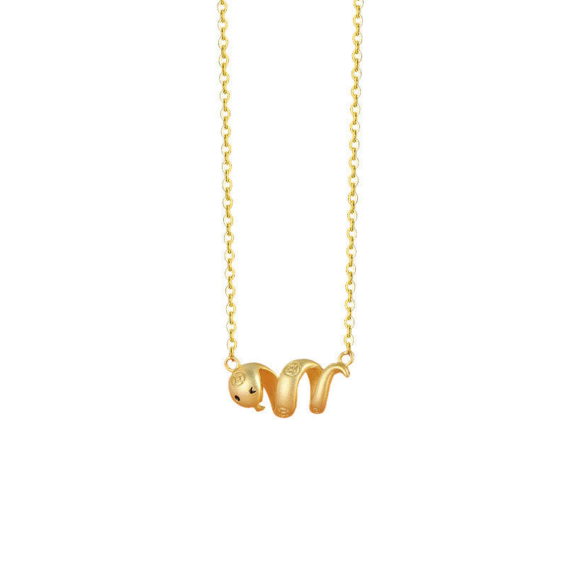 KarmaRipple's 925 Sterling Silver Year Of The Snake Golden Snake Fortune Prosperous Bracelet Pendant Necklace p18