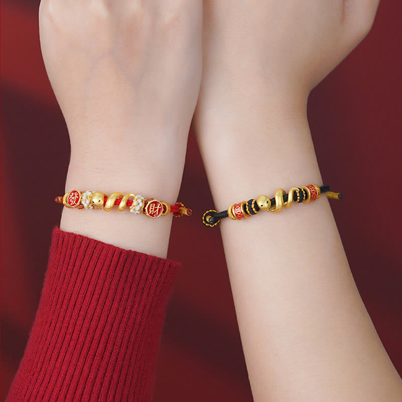 KarmaRipple's 925 Sterling Silver Year Of The Snake Golden Snake Fortune Prosperous Bracelet Pendant Necklace p16