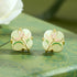 Hetian Jade Earrings / 925 Sterling Silver Plated 14k Gold