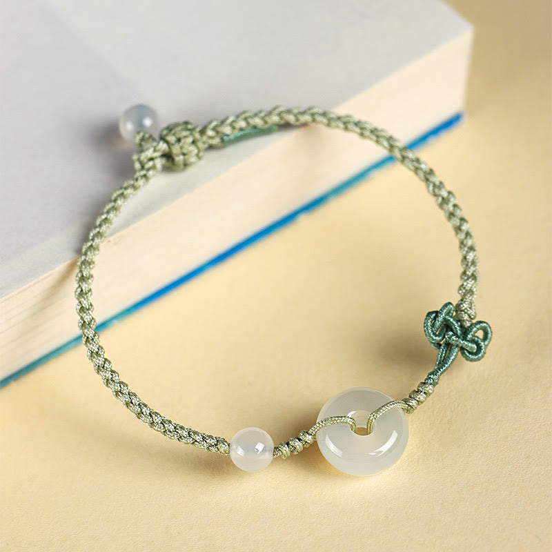 KarmaRipple's Red Jasper Rose Quartz Various Authentic Rocks Peace Buckle Weave Positive Fortune Bracelet p20