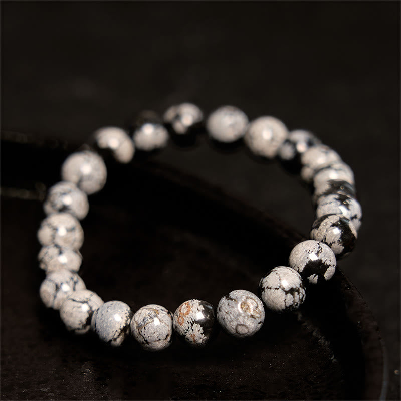 KarmaRipple's Snowflake Obsidian Balance Bracelet p2